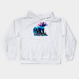 Watercolor Grizzly Kids Hoodie